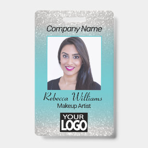 Photo Badge - Blue with Faux Glitter