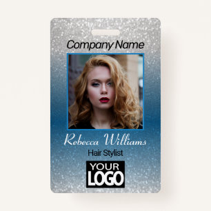 Photo Badge - Dark Blue with Faux Glitter