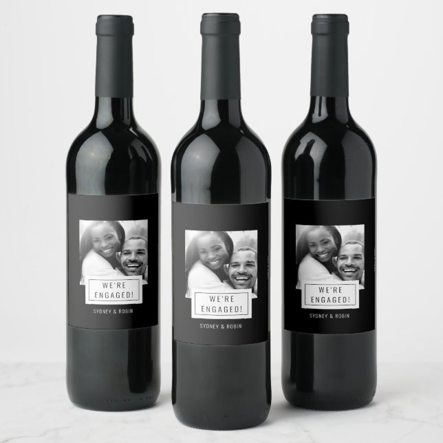 Photo Badge | Engagement Announcement | Wine Label (Bottles)