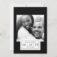 Photo Badge | Save the Date | Flat | Black