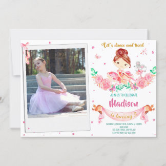 Photo Ballerina birthday invitation Ballet invite