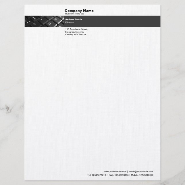 Photo Band - Computer Keyboard Letterhead (Front)