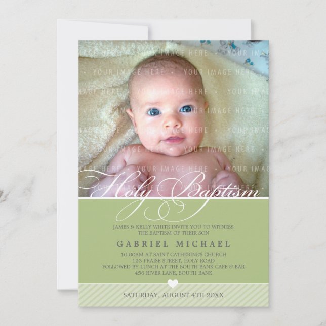 PHOTO BAPTISM INVITATION :: charmant type 3 (Devant)