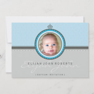 PHOTO BAPTISM INVITATIONS : 4L fantaisiste