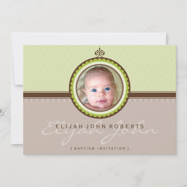PHOTO BAPTISM INVITATIONS :: fantaisie 1L (Devant)