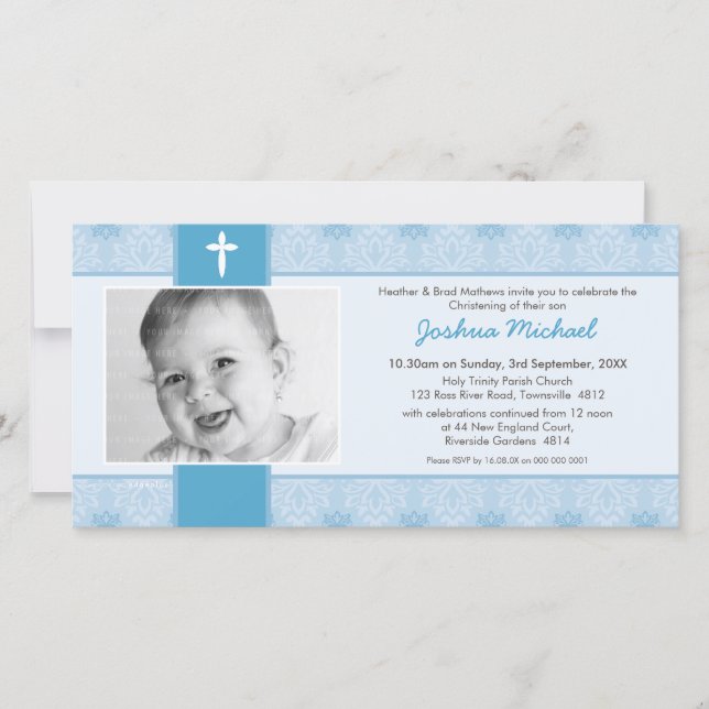 PHOTO BAPTISM INVITATIONS :: jolie 1L (Devant)