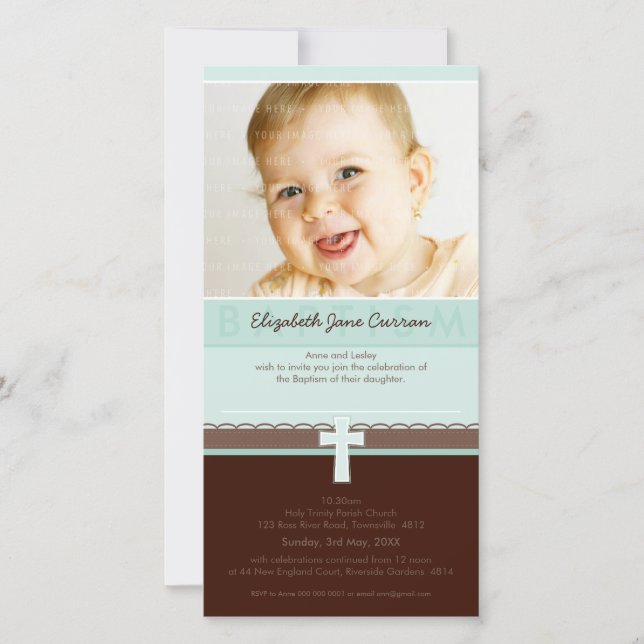 PHOTO BAPTISM INVITATIONS :: pure 3 (Front)