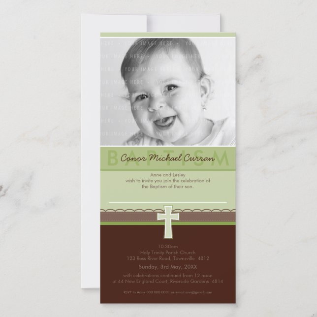 PHOTO BAPTISM INVITATIONS :: pure 6 (Front)