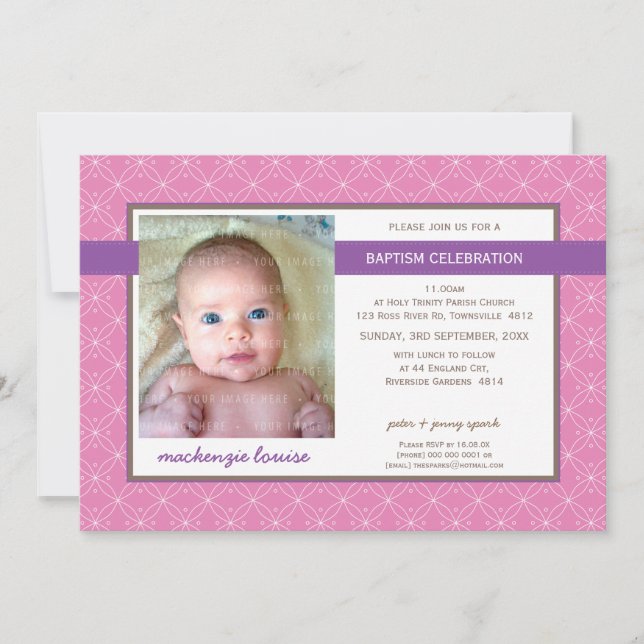 PHOTO BAPTISM INVITE :: glory 7L (Front)