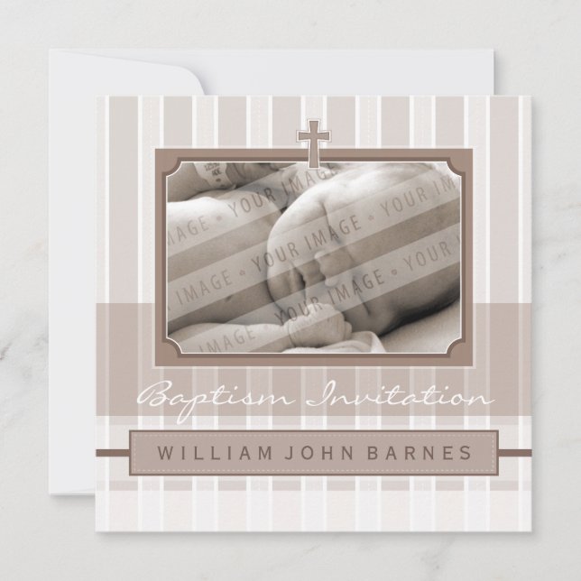 PHOTO BAPTISM INVITES :: stylishly 1SQ (Front)