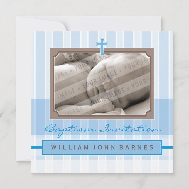 PHOTO BAPTISM INVITES :: stylishly 4SQ (Front)