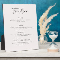 Bar mariage Boire Menu Réception Plaque C100