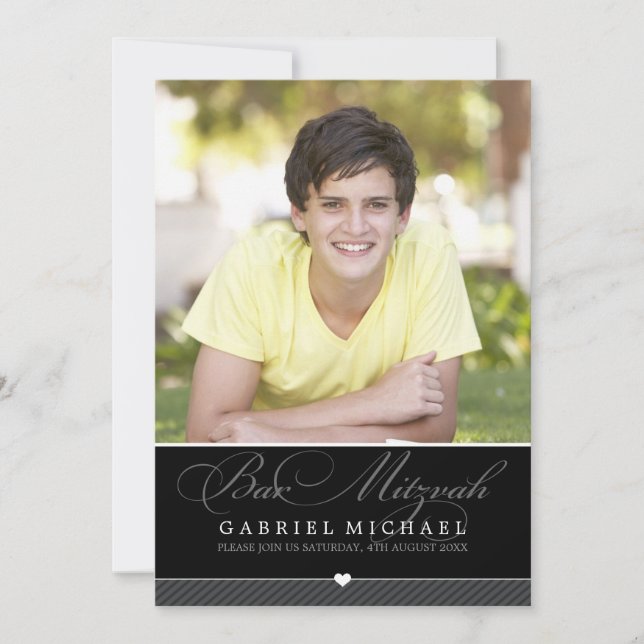 PHOTO BAR MITZVAH INVITE :: lovely type 2 (Front)