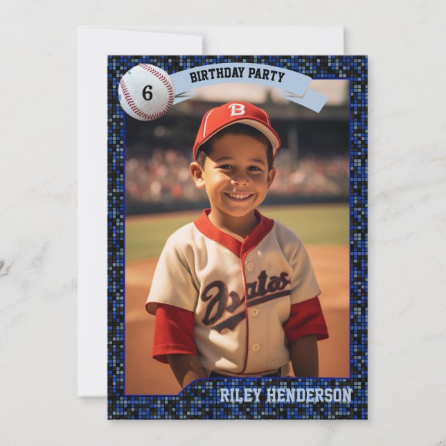 Photo Baseball Cards Birthday Party Invitation (Front)