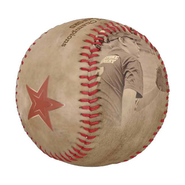 Photo Baseball Sepia Toning - Dirty Beige - STARS (Angled)
