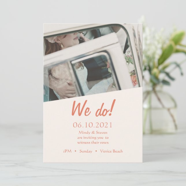 Photo Beach Wedding Invitation (Debout devant)