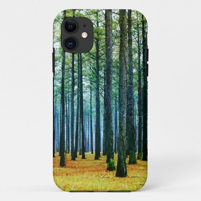 Photo Beautiful Pine Tree Forest Yellow Grass Case-Mate iPhone Case (Back)