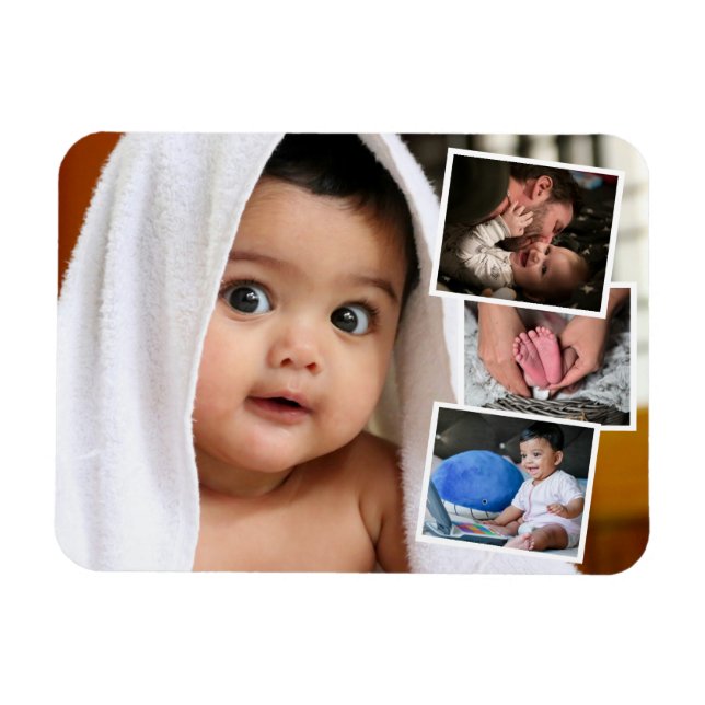 Photo bébé 4 Photo Magnet Montage (Horizontal)