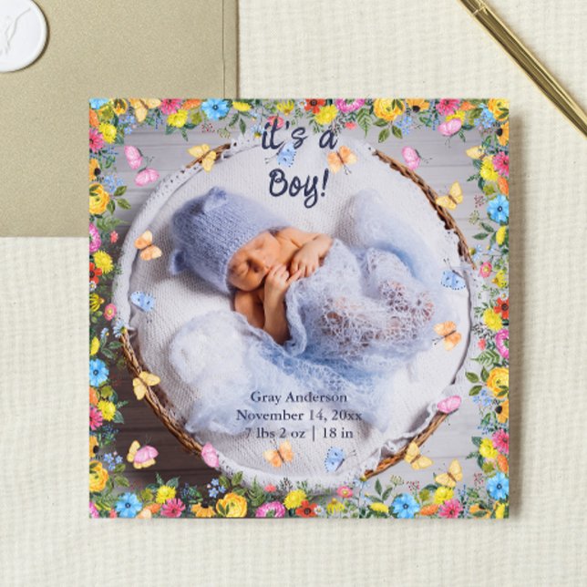 Photo bébé Faire-part de naissance Whimsical moder (Créateur téléchargé)