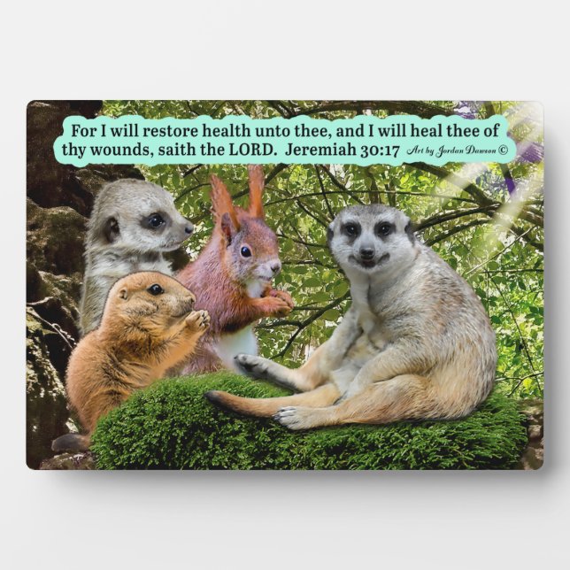 Photo Belle écriture de guérison Plaque Jérémie 30:17 (Devant)