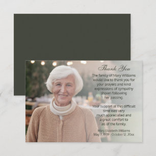 Photo Bereavement Funeral Thank You
