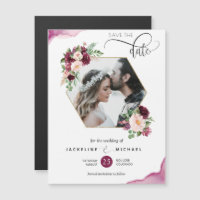 Photo Berry and Blush Wedding Save the Date Magnet