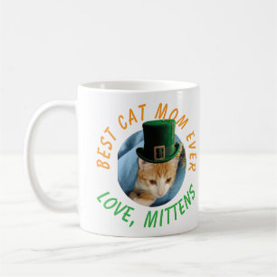 Photo Best Cat Mom Ever Irish Custom Pet Name  Coffee Mug