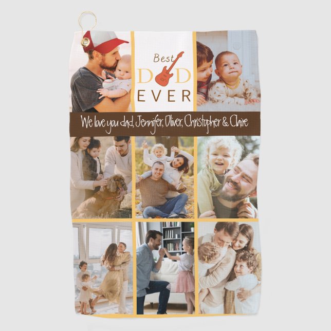 Photo Best Dad Ever Pro Lover Golfer Fathers Day Golf Towel (Front)