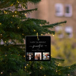 Photo best friends birthday black white chic ceramic ornament<br><div class="desc">A gift from friends for a woman's 21st birthday, celebrating her life with 3 of your photos of her, her friends, family, interest or pets. Personalize and add her name, age 21 and your names. White coloured letters. A chic, classic black background. Her name is written with a modern hand...</div>