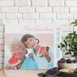 Photo Best Grandma in the Universe Personalized Faux Canvas Print<br><div class="desc">Personalize this pretty canvas photo gift for your grandma (nana, nonna etc). The template is set up ready for you to add your own photo and edit the sample wording if you wish. Sample text currently reads "Best Grandma in the universe". The design has a pretty and feminine colour palette...</div>
