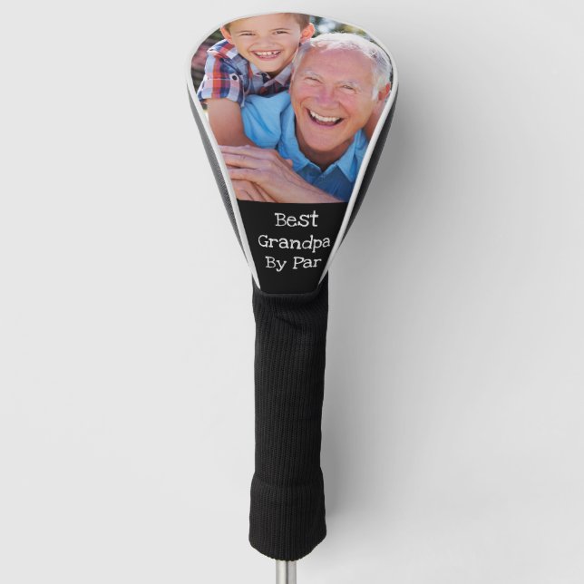 Photo Best Grandpa By Par Personalized Fun  Golf Head Cover (Front)