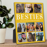 Photo Bestie Gift | Best Friend Plaque<br><div class="desc">Personalized friendship photo plaque featuring a golden yellow background that can be changed to any colour,  9 pictures of you and your bestie,  and a cute best friend quote.</div>