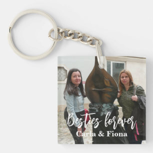 Photo Besties Best Friends Acrylic Square Keychain