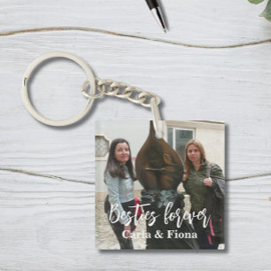 Photo Besties Best Friends Acrylic Square Keychain