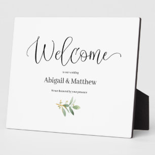 Photo Bienvenue Plaque de verdure Mariage d'Eau