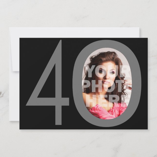 Photo Big 4-0 Birthday Party Invitations (Front)