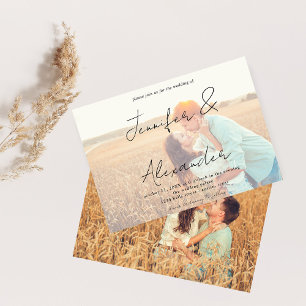 Photo & Big Names Horizontal Photo Wedding V2 Invitation