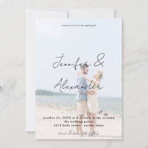 Photo & Big Names Vertical Photo Wedding V2 Invitation