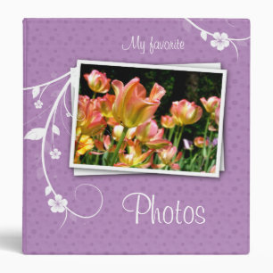 Photo Binder Purple Tulip Flowers
