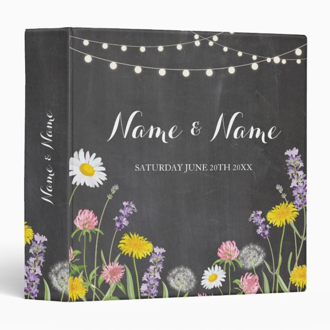 Photo Binder Wedding Scrapbook Wild Flowers (Front/Spine)