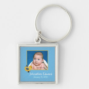 Photo Birth Annoucement Cute Baby Chick Keychain