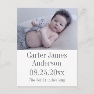 Photo Birth Announcement Postcard