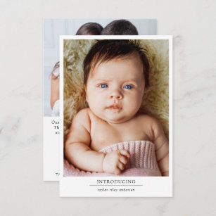 Photo Birth Stats New Baby Thank You Card
