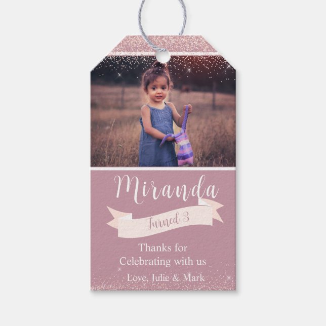 Photo Birthday Gift Tags (Front)