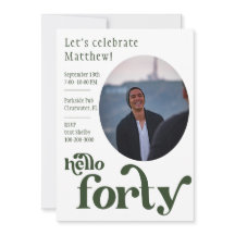 Photo Birthday Invitation for him | Forty