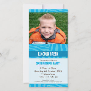 PHOTO BIRTHDAY INVITATIONS :: animal print 1