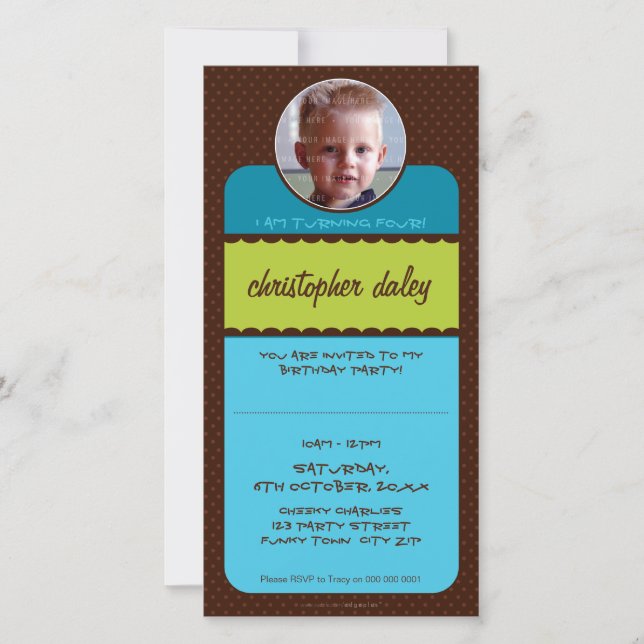 PHOTO BIRTHDAY INVITATIONS :: circus 1 (Front)