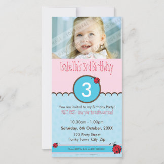 PHOTO BIRTHDAY INVITATIONS :: ladybird 3P