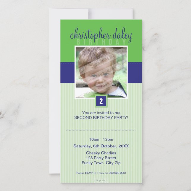 PHOTO BIRTHDAY INVITATIONS :: lovely square 1 (Front)