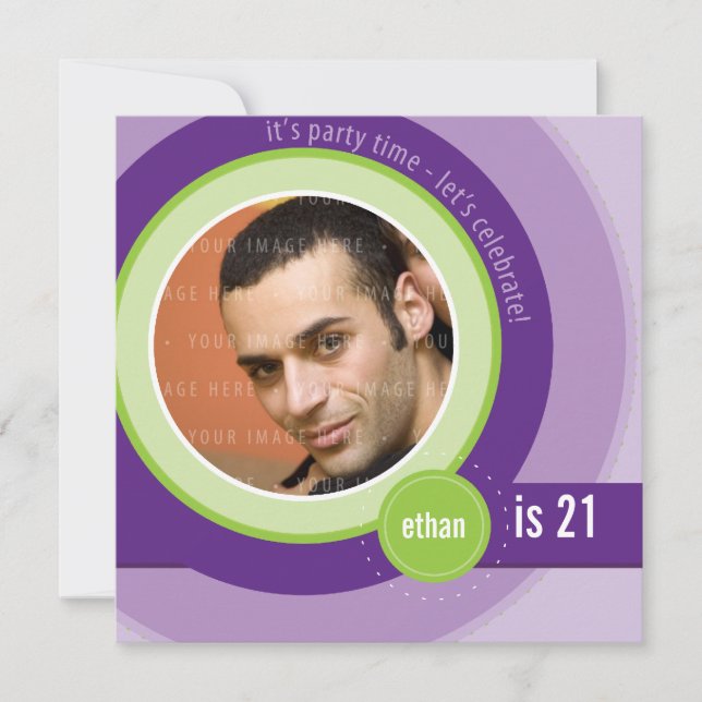 PHOTO BIRTHDAY INVITES :: circular 2SQ (Front)